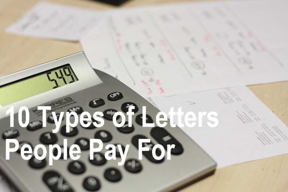 10 Types of Letters People Pay For